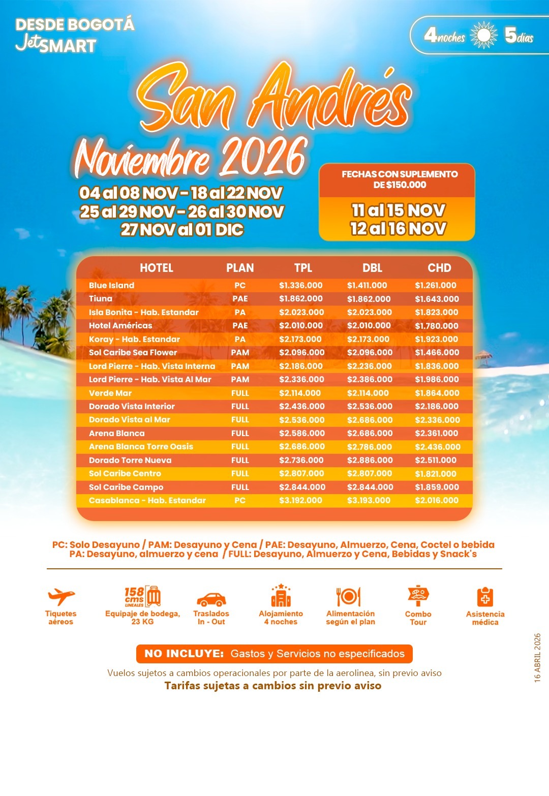 san andres 4-8 noviembre