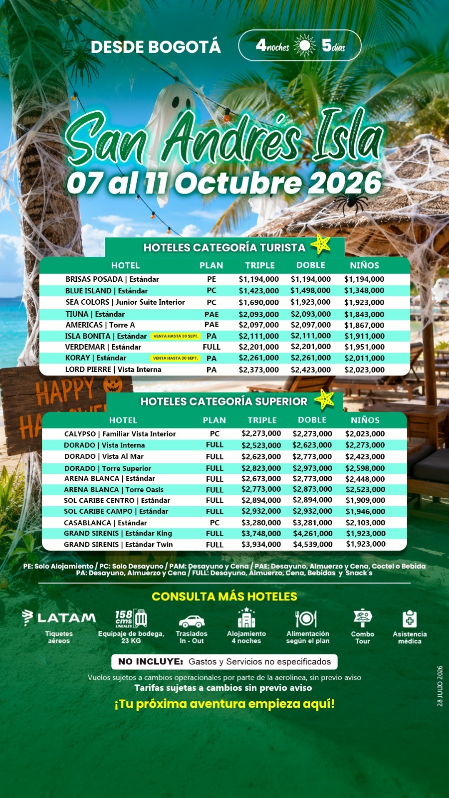 san andres 7 al 11 de octubre