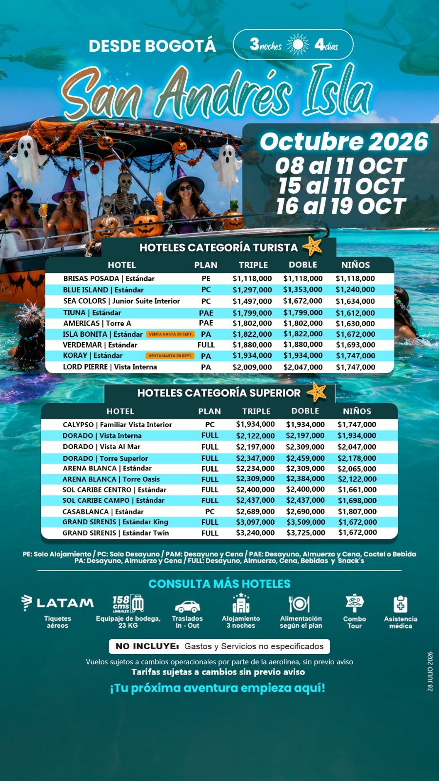 san andres octubre receso