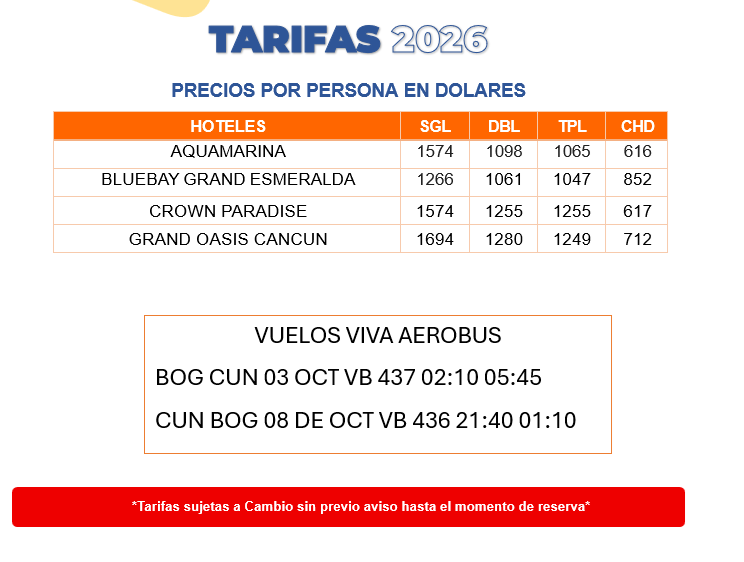 tarifas