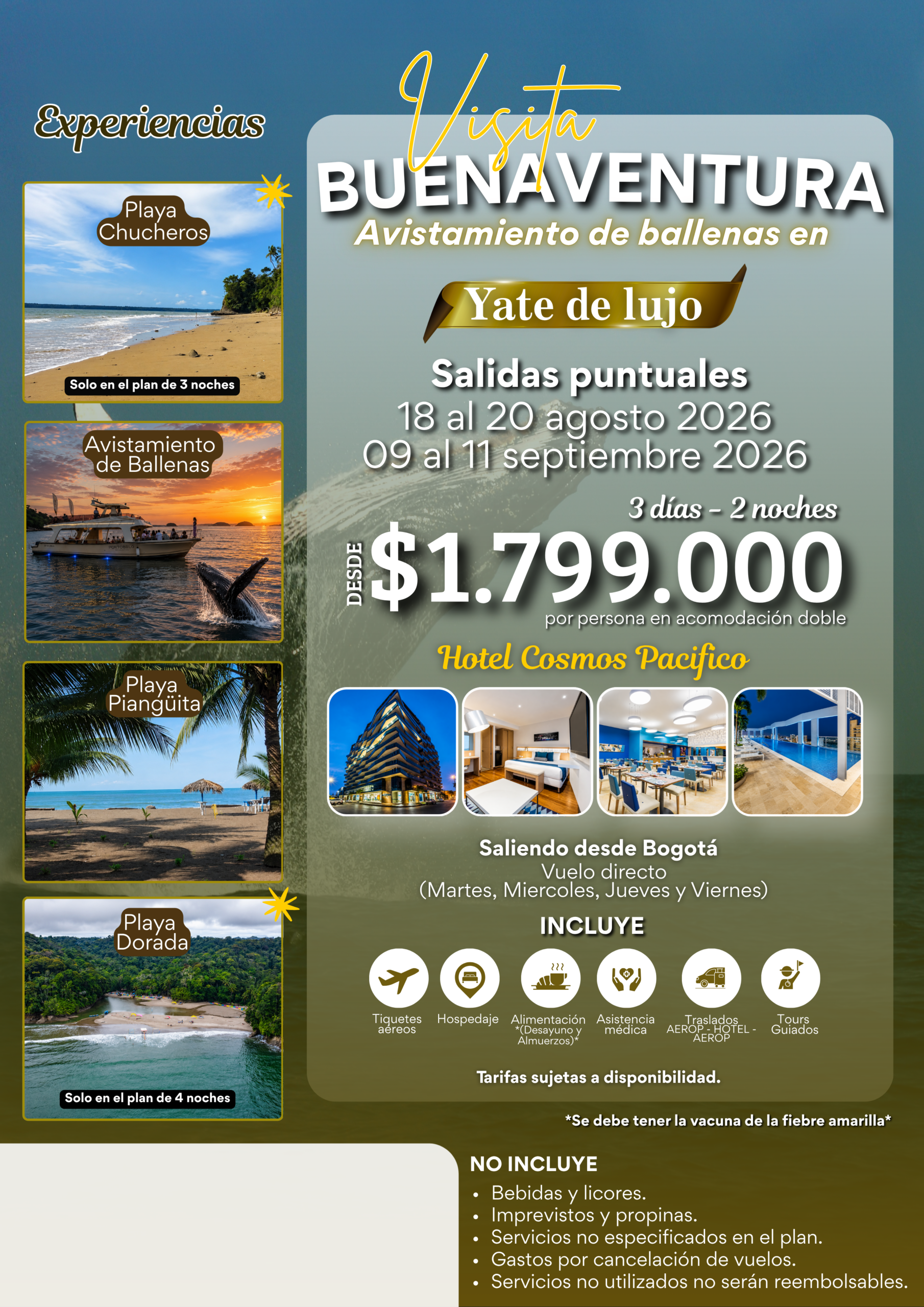 Buenaventura Yate de lujo 2 salidas puntuales