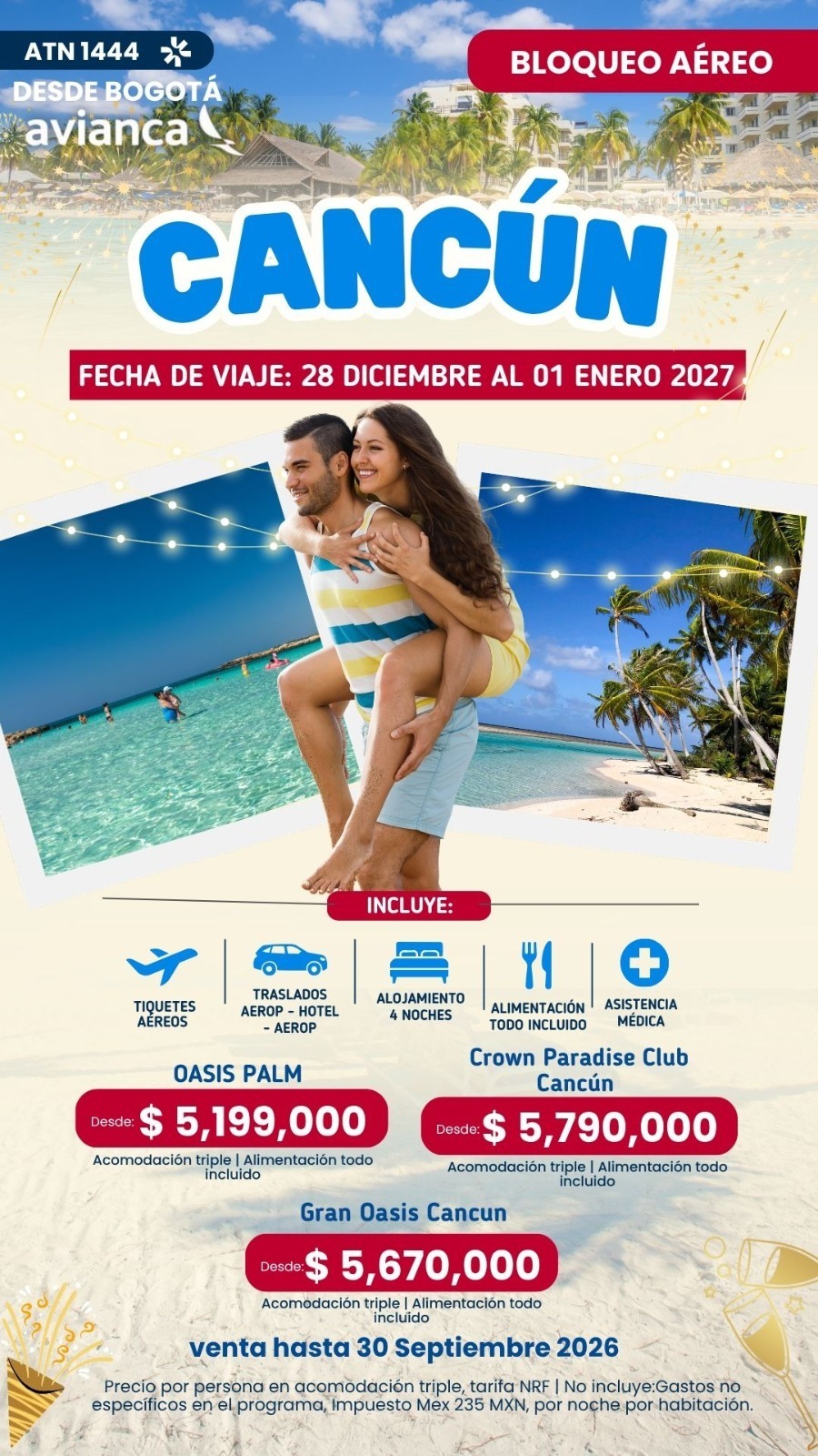 CANCUN FIN DE AÑO 28 DICIEMBRE